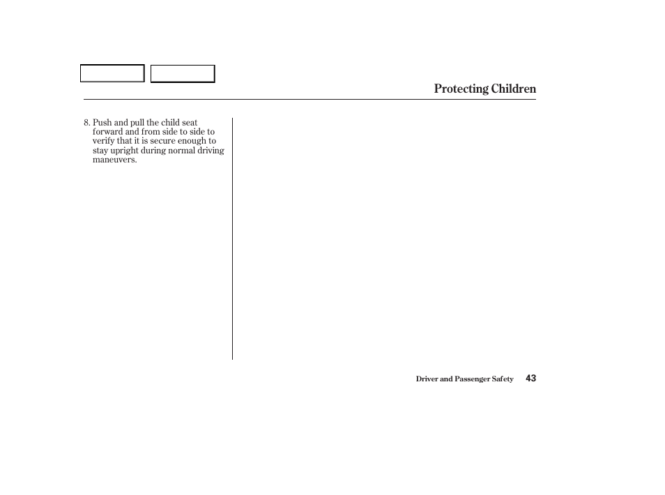 Protecting children | Acura 2004 RL - Owner's Manual User Manual | Page 46 / 370