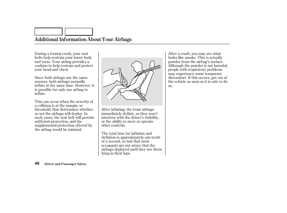 Additional information about your airbags | Acura 2004 RL - Owner's Manual User Manual | Page 51 / 370