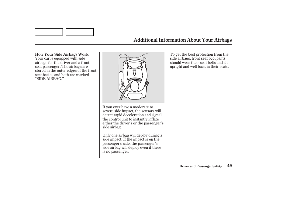 Additional information about your airbags | Acura 2004 RL - Owner's Manual User Manual | Page 52 / 370