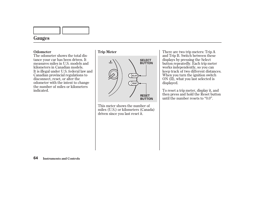 Gauges | Acura 2004 RL - Owner's Manual User Manual | Page 67 / 370