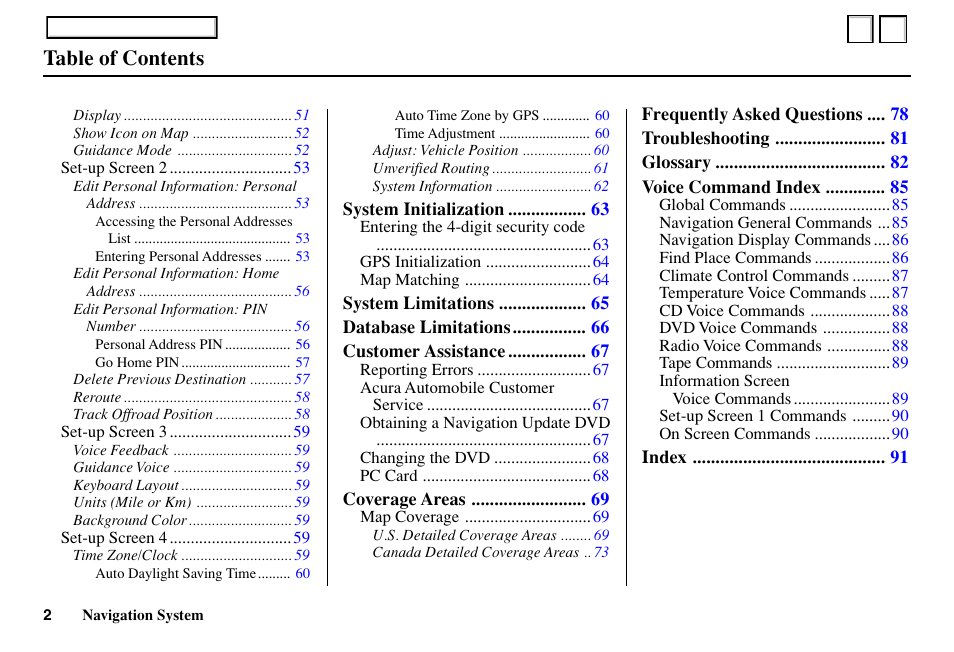 Acura 2004 TL - Navigation Manual User Manual | Page 2 / 2