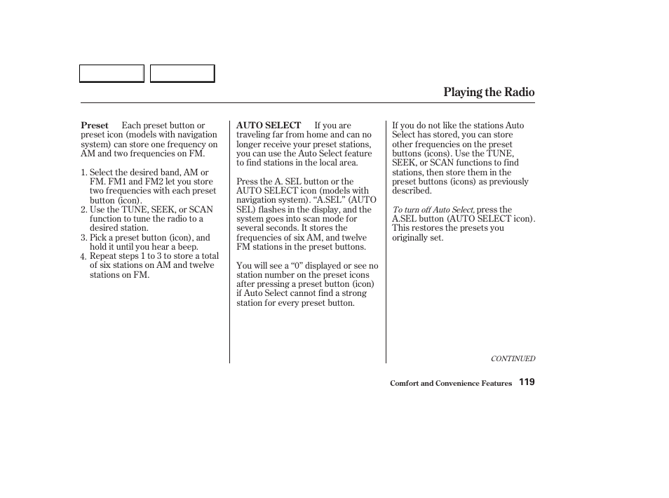 Playing the radio | Acura 2004 TL - Owner's Manual User Manual | Page 122 / 283