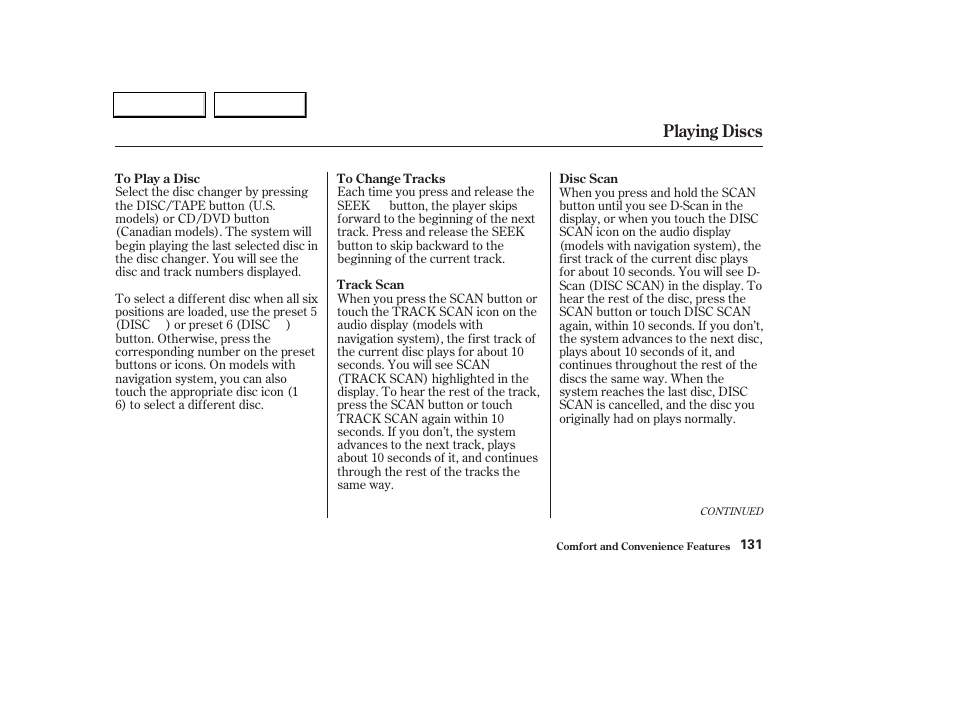Playing discs | Acura 2004 TL - Owner's Manual User Manual | Page 134 / 283