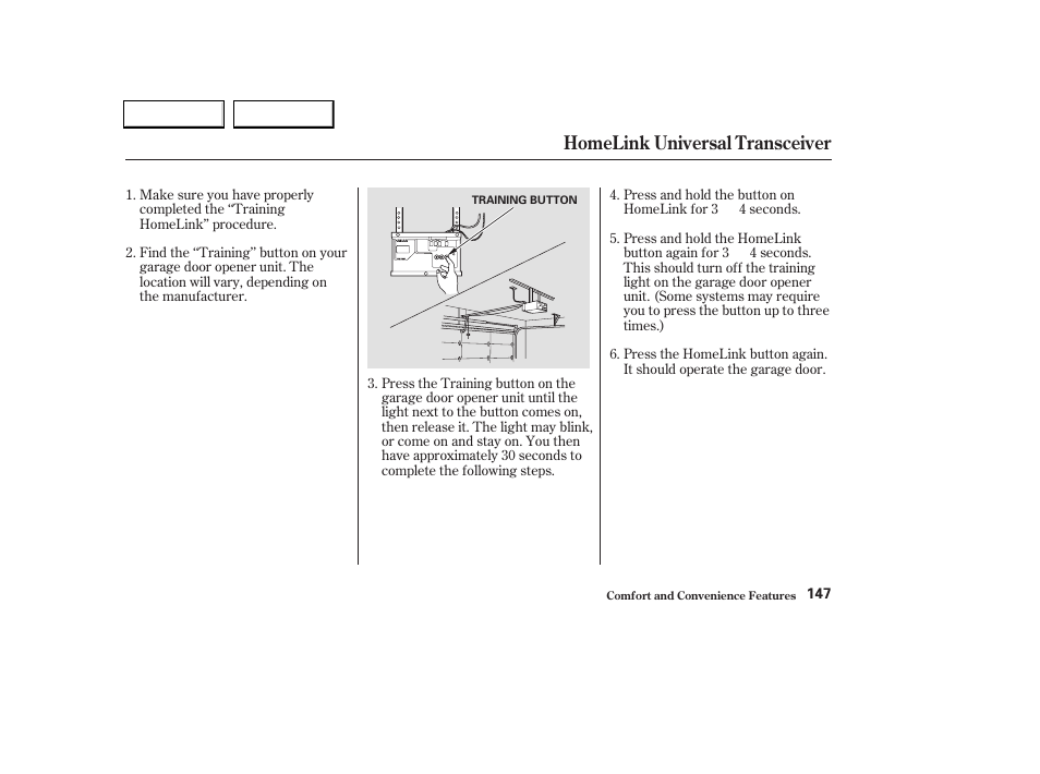 Homelink universal transceiver | Acura 2004 TL - Owner's Manual User Manual | Page 150 / 283