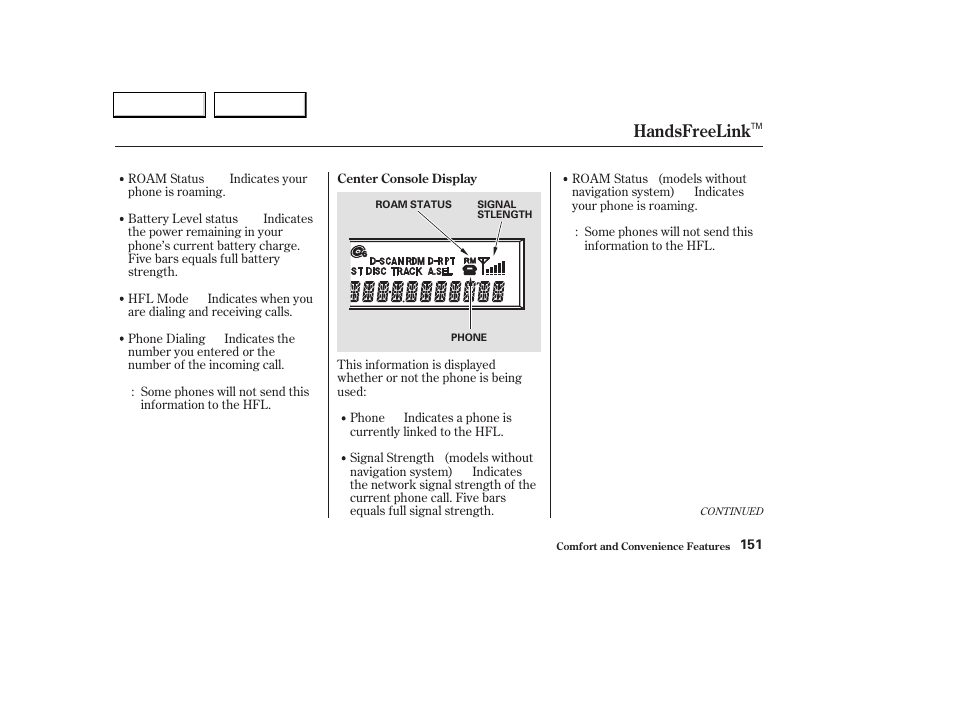 Handsfreelink | Acura 2004 TL - Owner's Manual User Manual | Page 154 / 283