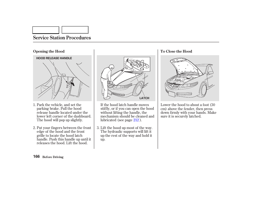 Service station procedures | Acura 2004 TL - Owner's Manual User Manual | Page 169 / 283