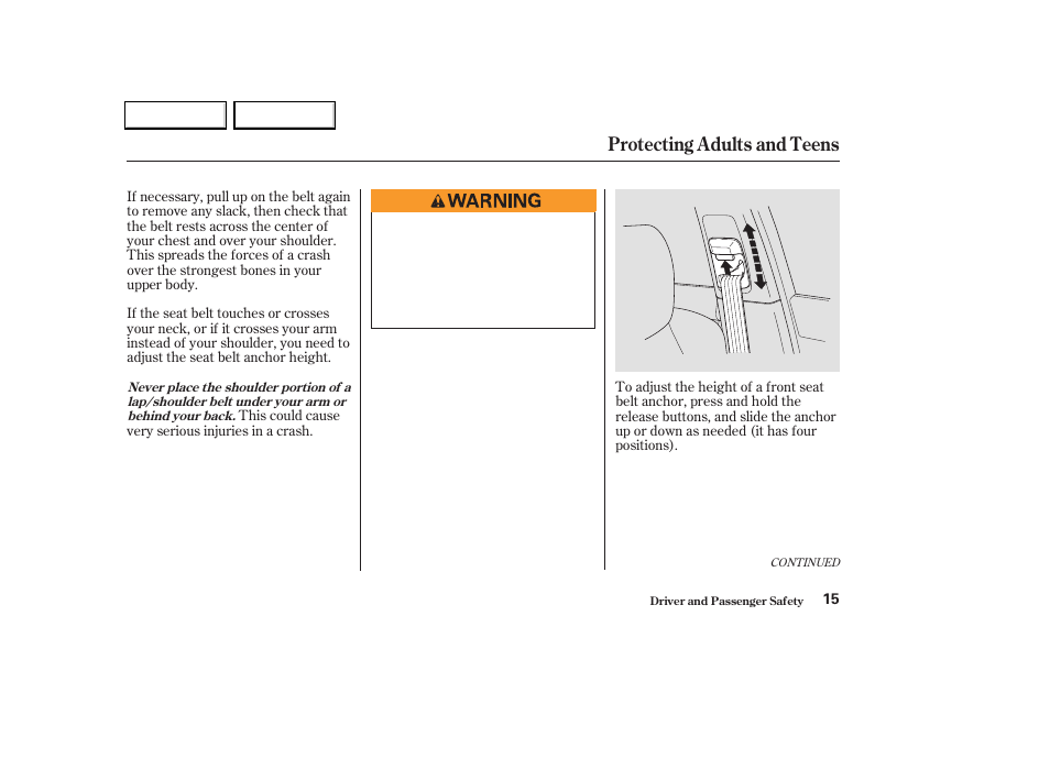 Protecting adults and teens | Acura 2004 TL - Owner's Manual User Manual | Page 18 / 283