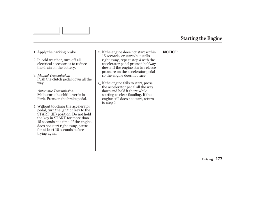 Starting the engine | Acura 2004 TL - Owner's Manual User Manual | Page 180 / 283