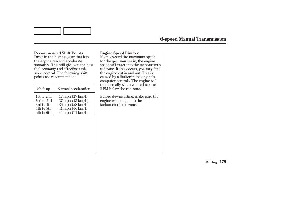 Speed manual transmission | Acura 2004 TL - Owner's Manual User Manual | Page 182 / 283