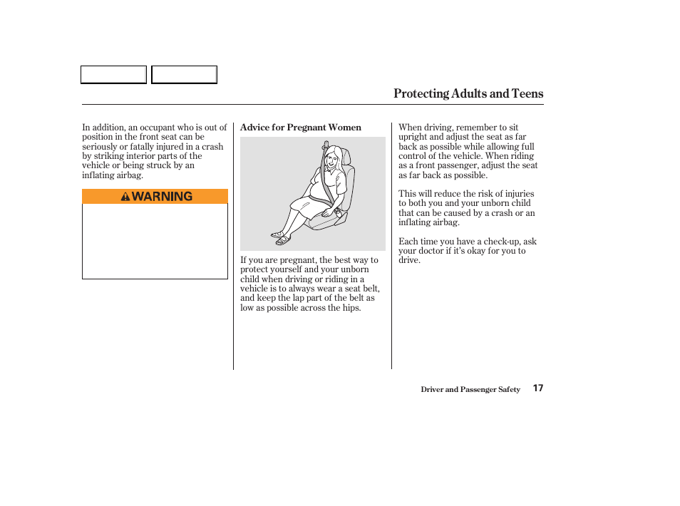 Protecting adults and teens | Acura 2004 TL - Owner's Manual User Manual | Page 20 / 283