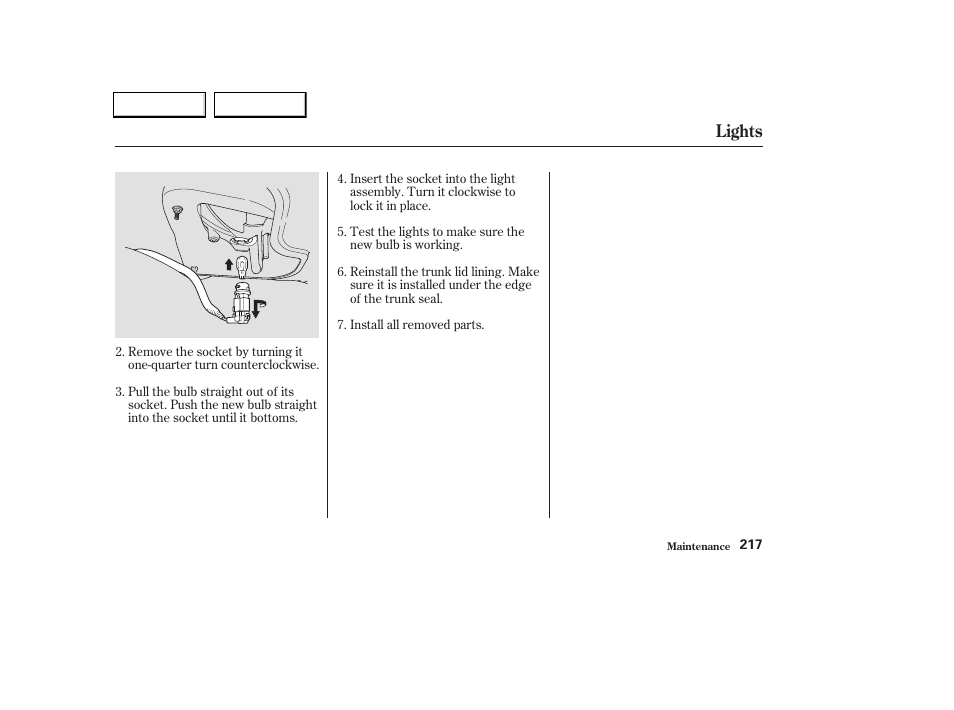 Lights | Acura 2004 TL - Owner's Manual User Manual | Page 220 / 283