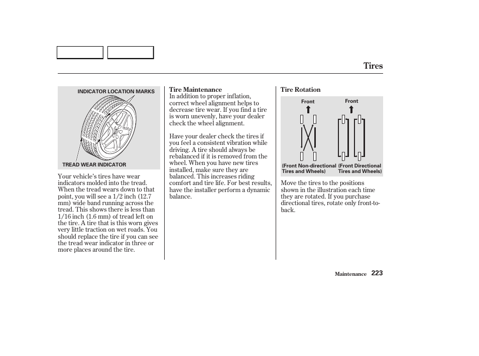 Tires | Acura 2004 TL - Owner's Manual User Manual | Page 226 / 283