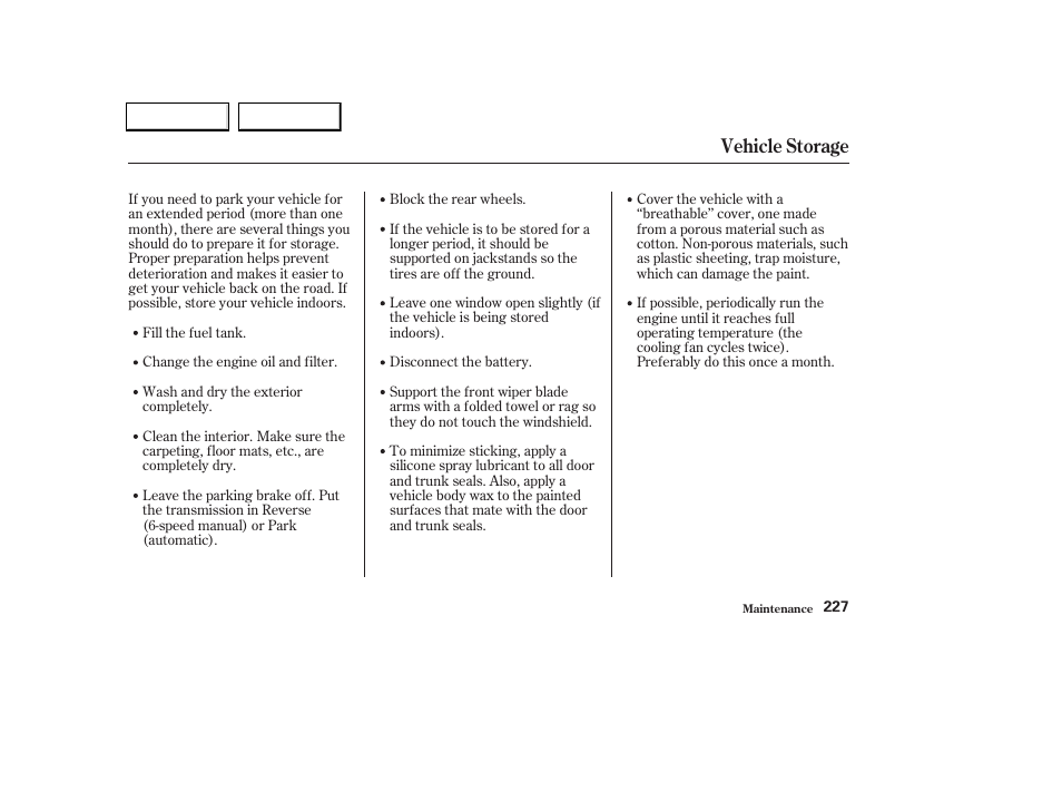 Vehicle storage | Acura 2004 TL - Owner's Manual User Manual | Page 230 / 283