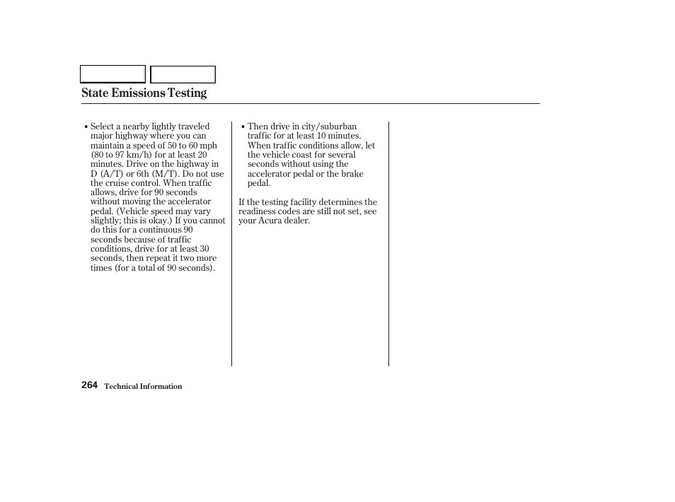 State emissions testing | Acura 2004 TL - Owner's Manual User Manual | Page 267 / 283