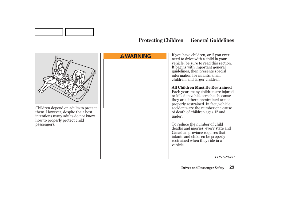 Protecting children general guidelines | Acura 2004 TL - Owner's Manual User Manual | Page 32 / 283