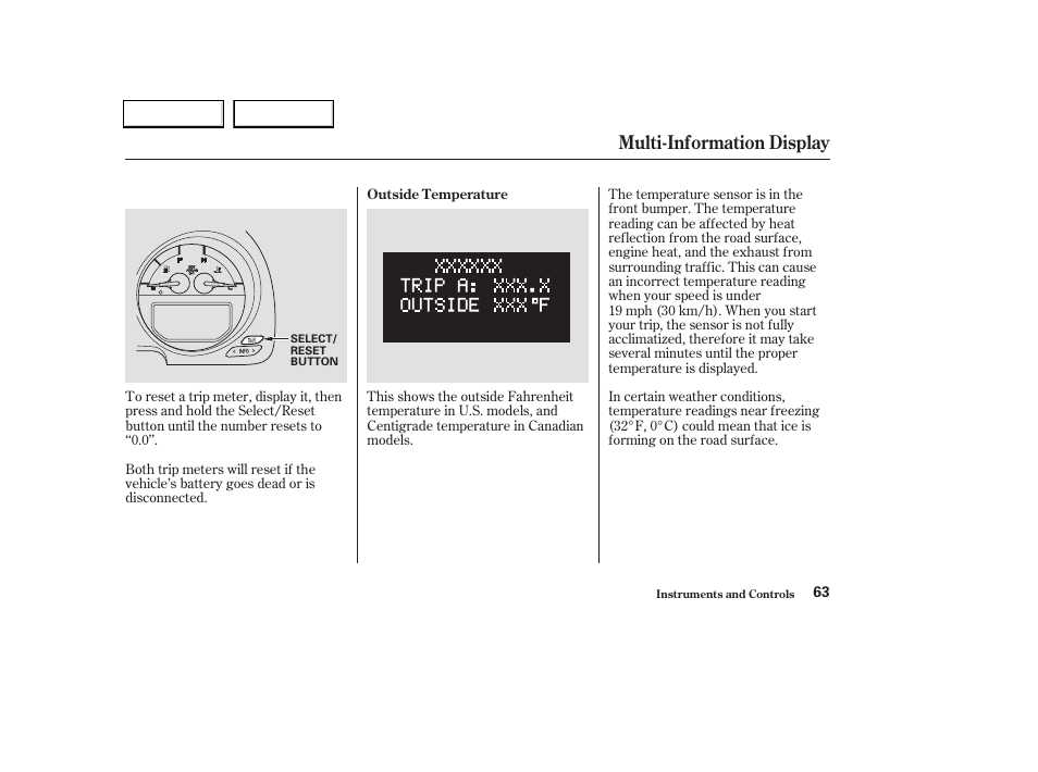 Multi-information display | Acura 2004 TL - Owner's Manual User Manual | Page 66 / 283
