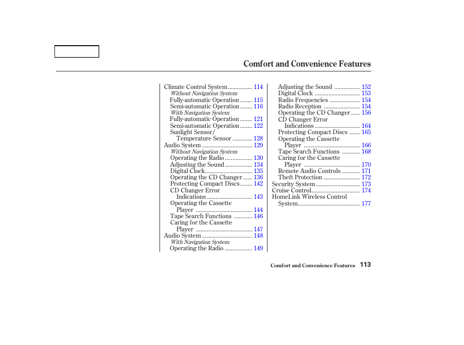 Comfort and convenience features | Acura 2004 TSX - Owner's Manual User Manual | Page 116 / 364