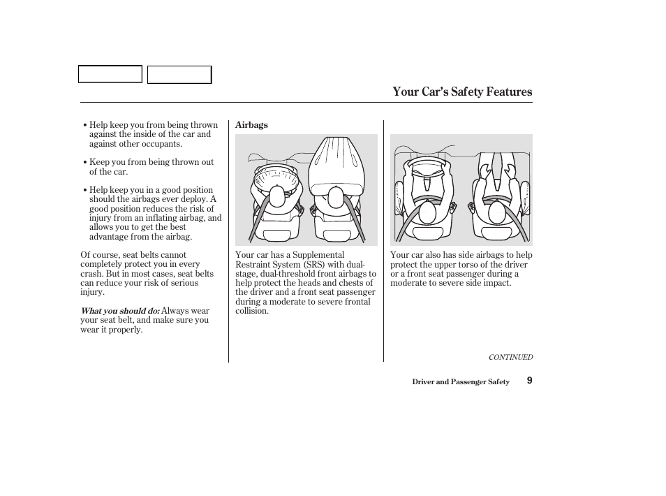 Your car’s safety features | Acura 2004 TSX - Owner's Manual User Manual | Page 12 / 364