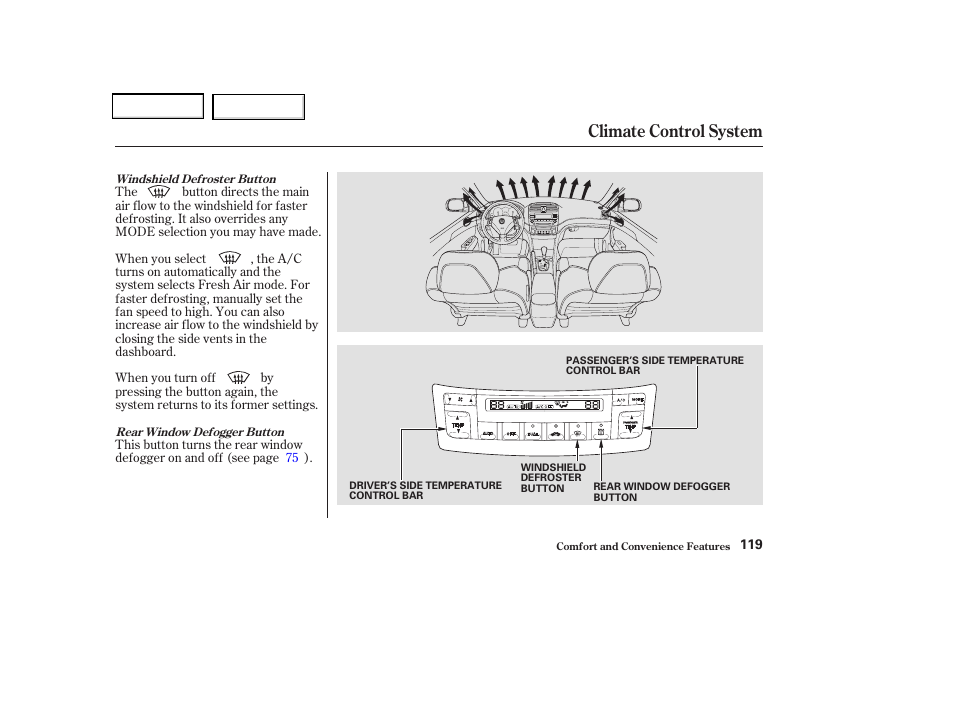 Climate control system | Acura 2004 TSX - Owner's Manual User Manual | Page 122 / 364