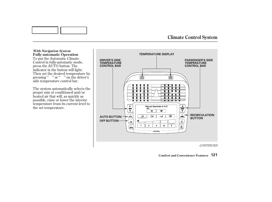 Climate control system | Acura 2004 TSX - Owner's Manual User Manual | Page 124 / 364
