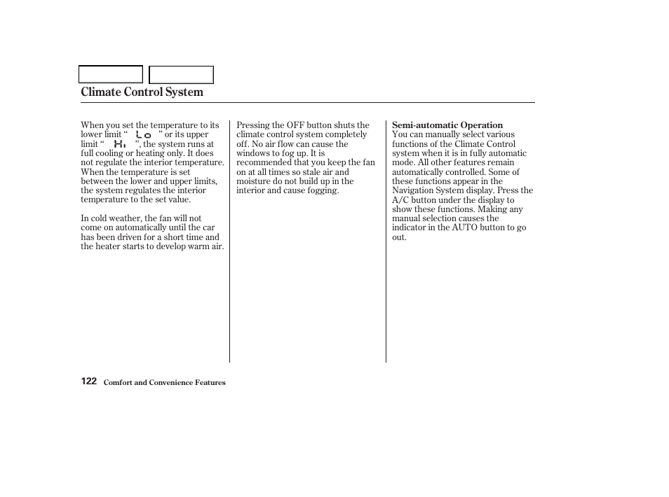 Climate control system | Acura 2004 TSX - Owner's Manual User Manual | Page 125 / 364
