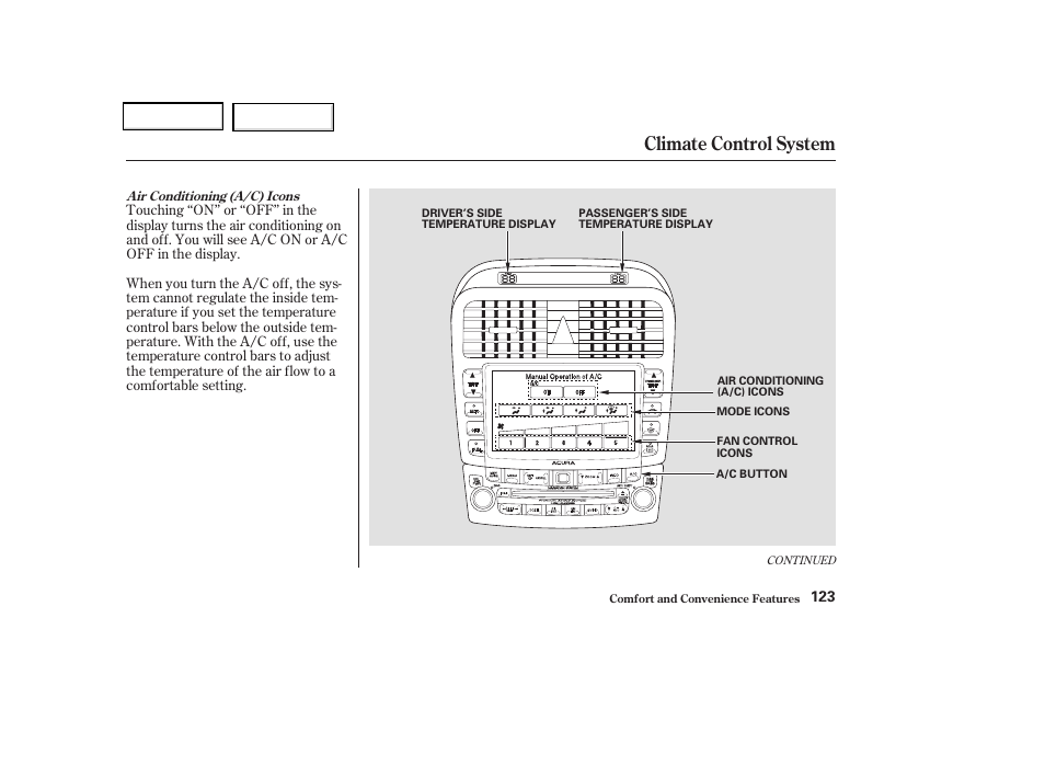 Climate control system | Acura 2004 TSX - Owner's Manual User Manual | Page 126 / 364