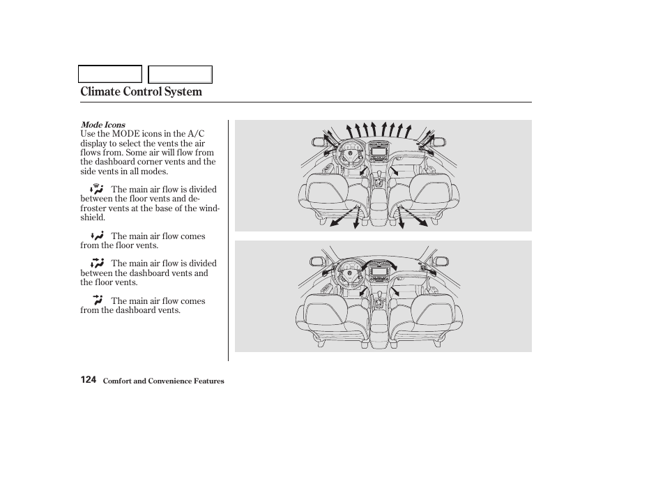 Climate control system | Acura 2004 TSX - Owner's Manual User Manual | Page 127 / 364