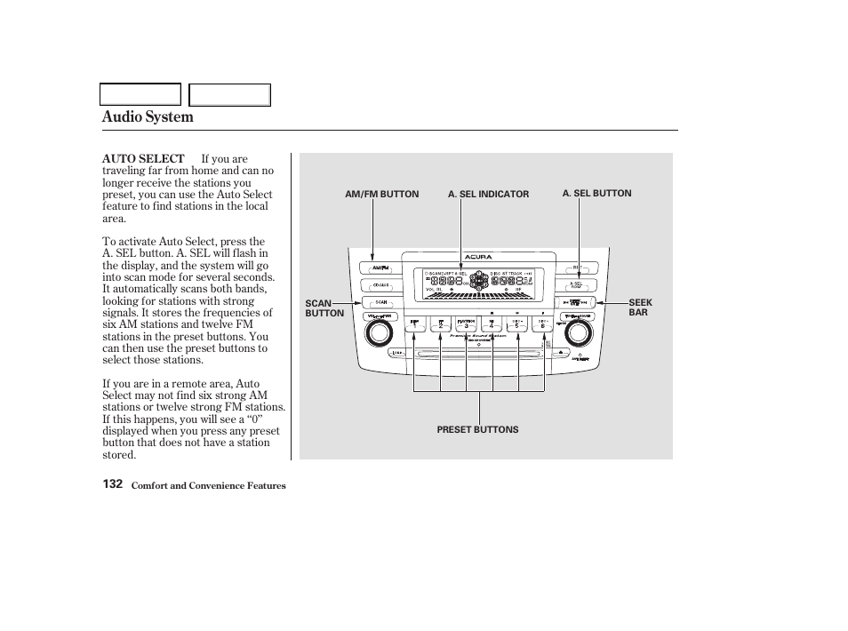 Audio system | Acura 2004 TSX - Owner's Manual User Manual | Page 135 / 364