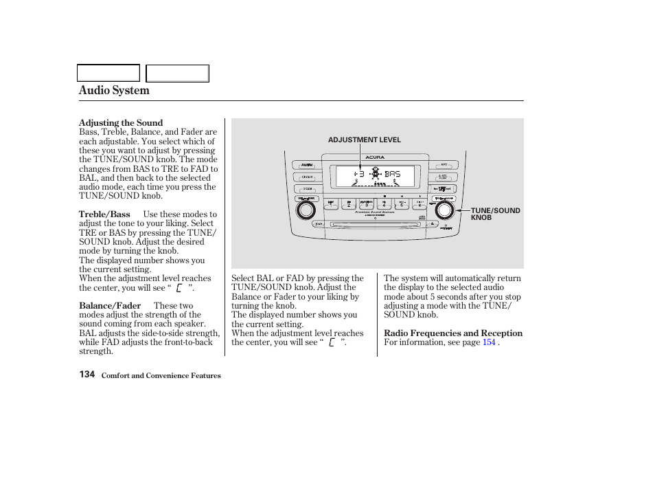 Audio system | Acura 2004 TSX - Owner's Manual User Manual | Page 137 / 364