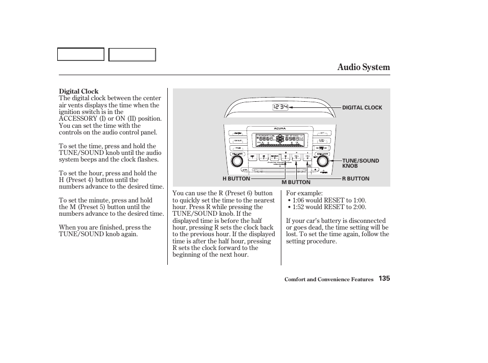 Audio system | Acura 2004 TSX - Owner's Manual User Manual | Page 138 / 364