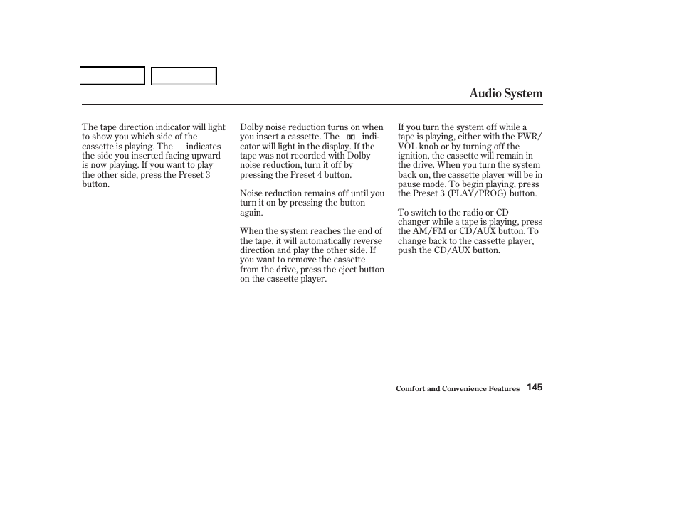 Audio system | Acura 2004 TSX - Owner's Manual User Manual | Page 148 / 364