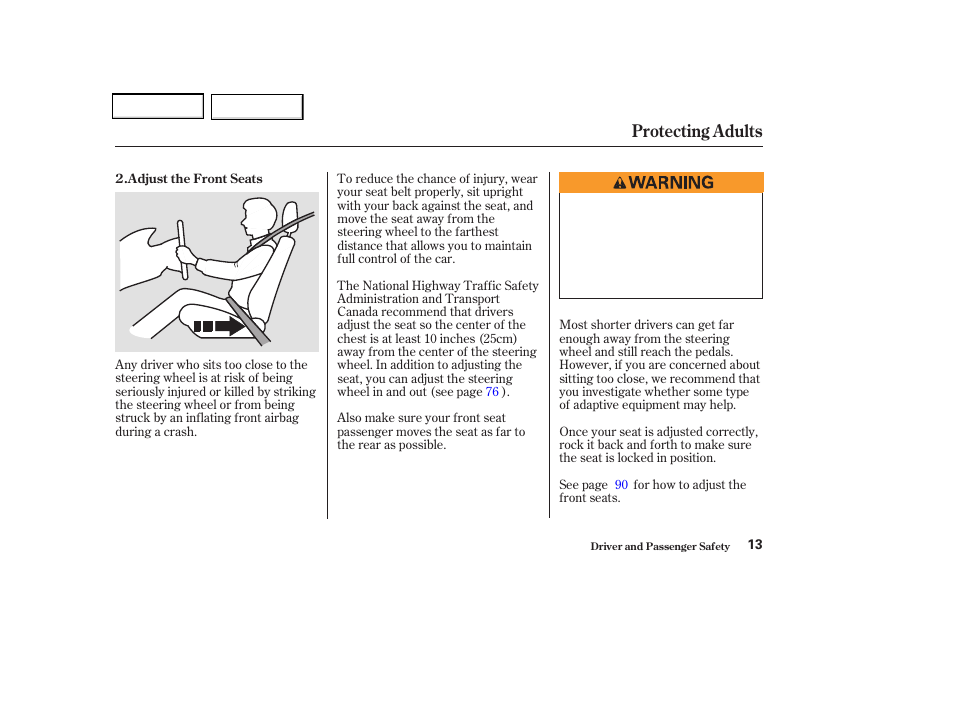 Protecting adults | Acura 2004 TSX - Owner's Manual User Manual | Page 16 / 364