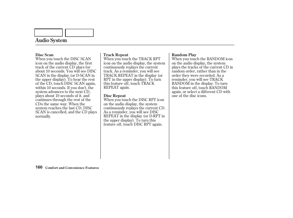 Audio system | Acura 2004 TSX - Owner's Manual User Manual | Page 163 / 364