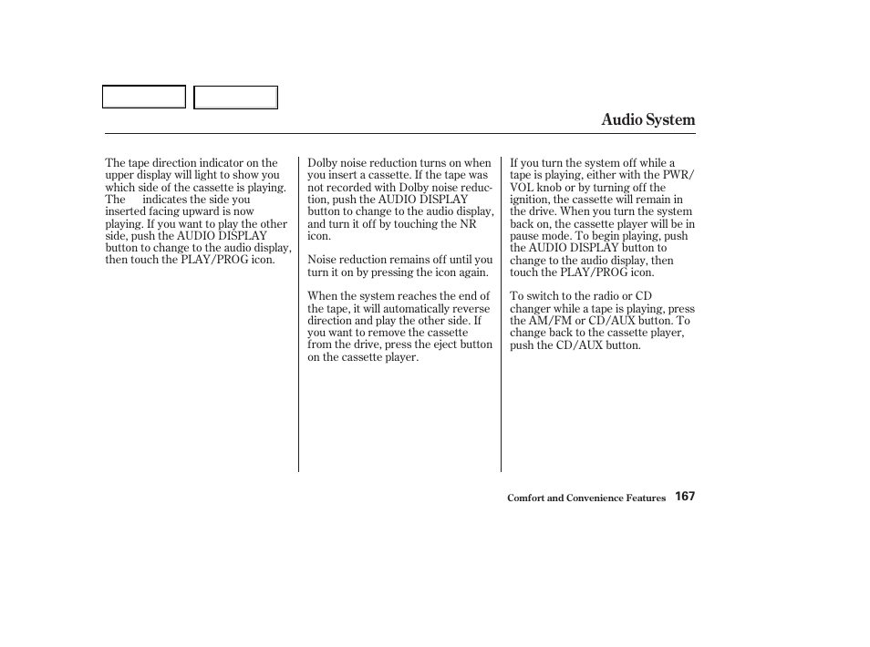 Audio system | Acura 2004 TSX - Owner's Manual User Manual | Page 170 / 364