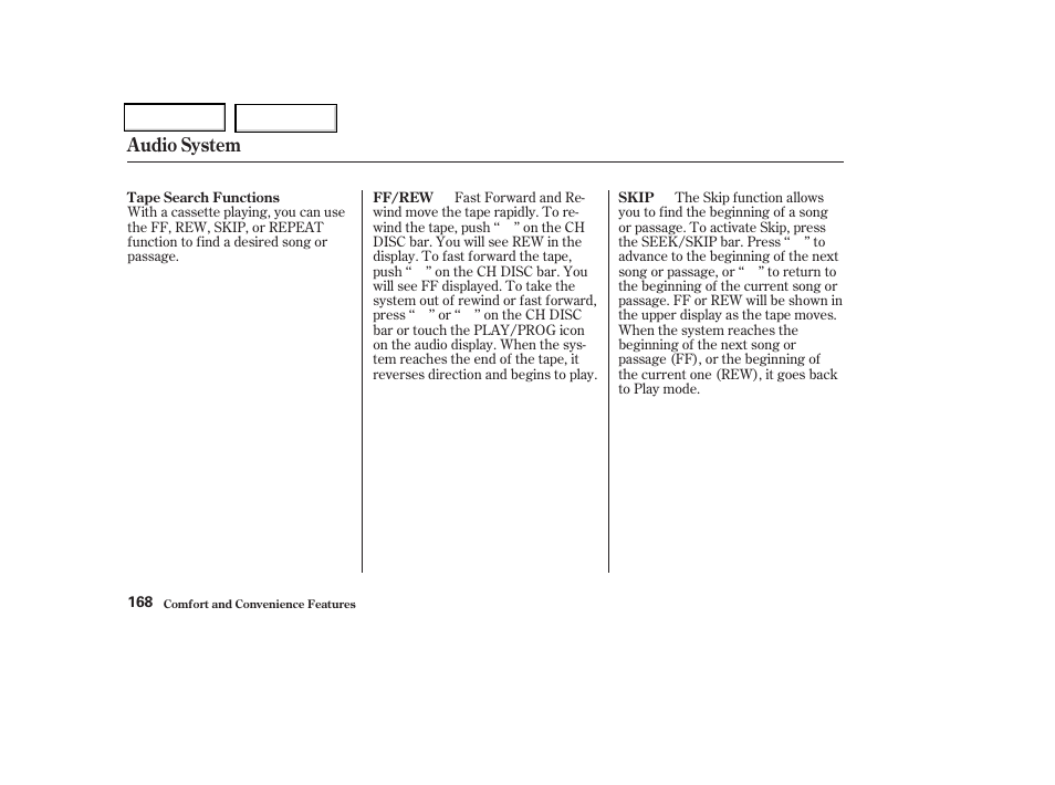 Audio system | Acura 2004 TSX - Owner's Manual User Manual | Page 171 / 364