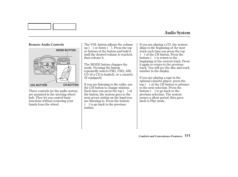 Audio system | Acura 2004 TSX - Owner's Manual User Manual | Page 174 / 364
