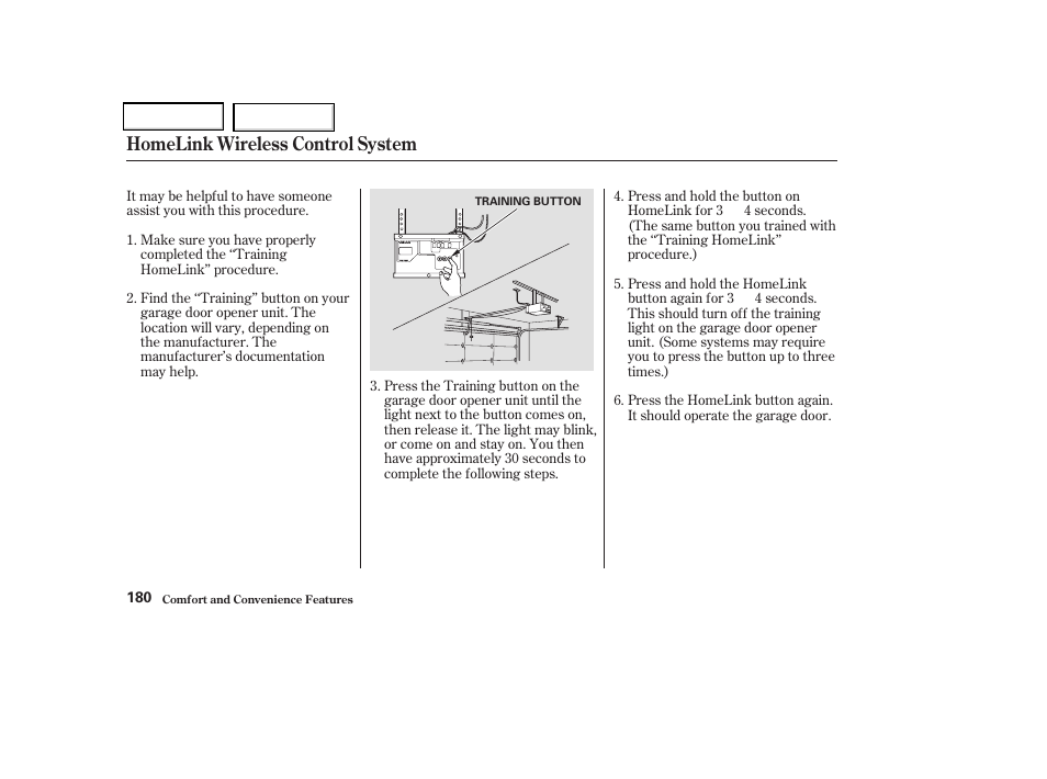 Homelink wireless control system | Acura 2004 TSX - Owner's Manual User Manual | Page 183 / 364