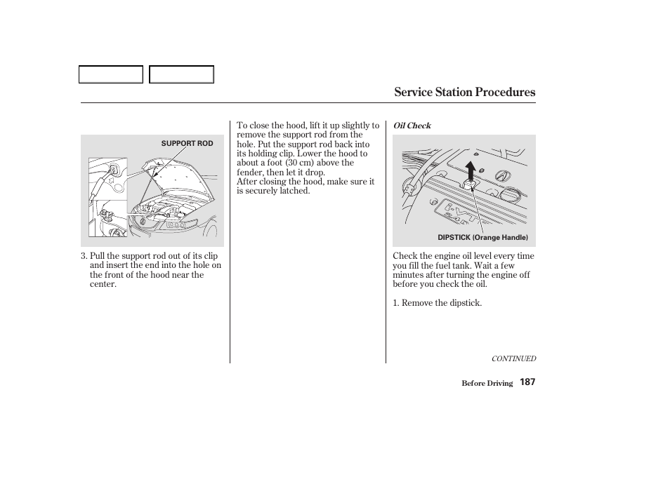 Service station procedures | Acura 2004 TSX - Owner's Manual User Manual | Page 190 / 364