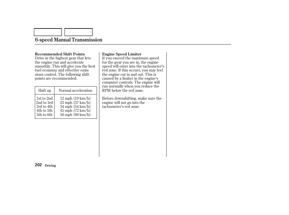Speed manual transmission | Acura 2004 TSX - Owner's Manual User Manual | Page 205 / 364