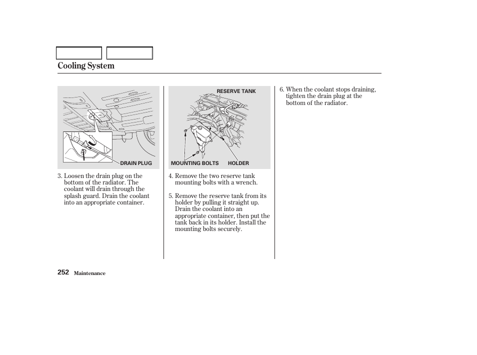 Cooling system | Acura 2004 TSX - Owner's Manual User Manual | Page 255 / 364