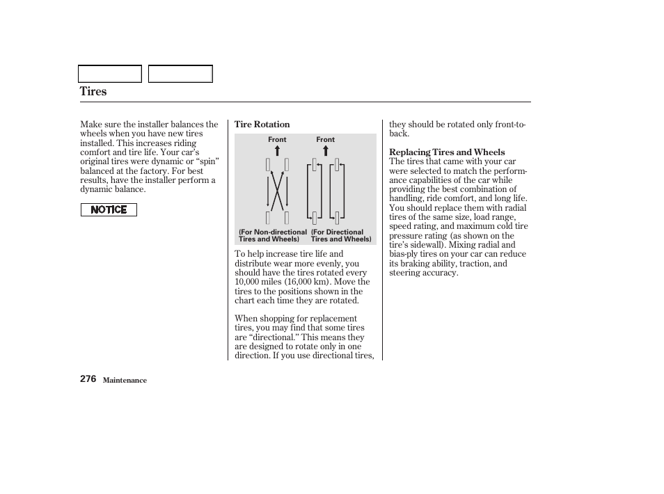 Tires | Acura 2004 TSX - Owner's Manual User Manual | Page 279 / 364
