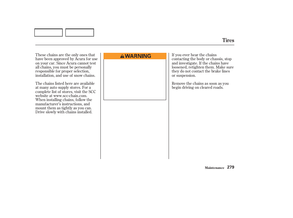Tires | Acura 2004 TSX - Owner's Manual User Manual | Page 282 / 364