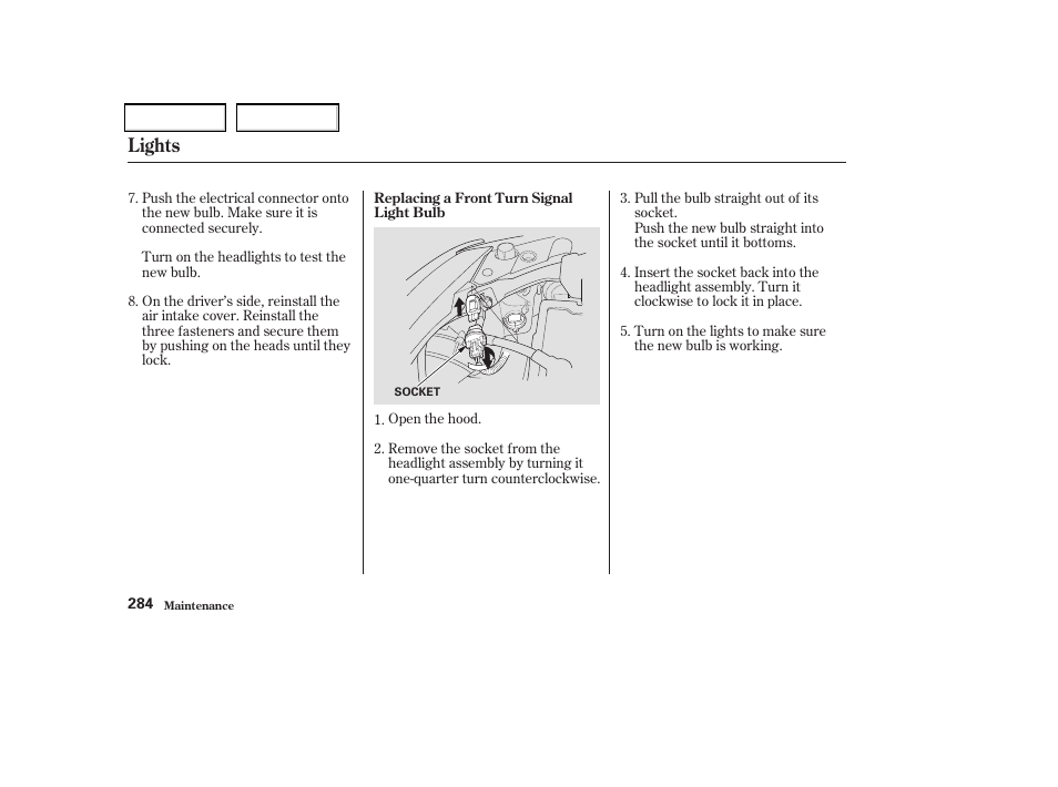 Lights | Acura 2004 TSX - Owner's Manual User Manual | Page 287 / 364
