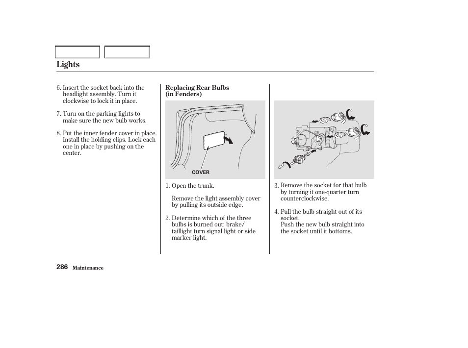 Lights | Acura 2004 TSX - Owner's Manual User Manual | Page 289 / 364