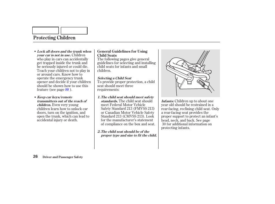 Protecting children | Acura 2004 TSX - Owner's Manual User Manual | Page 29 / 364