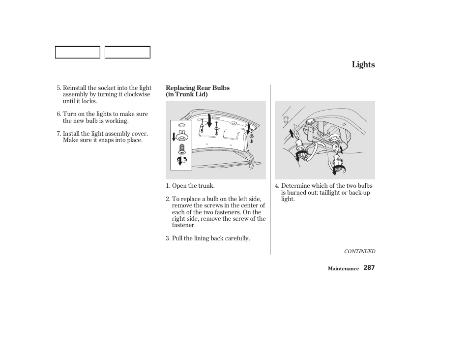 Lights | Acura 2004 TSX - Owner's Manual User Manual | Page 290 / 364