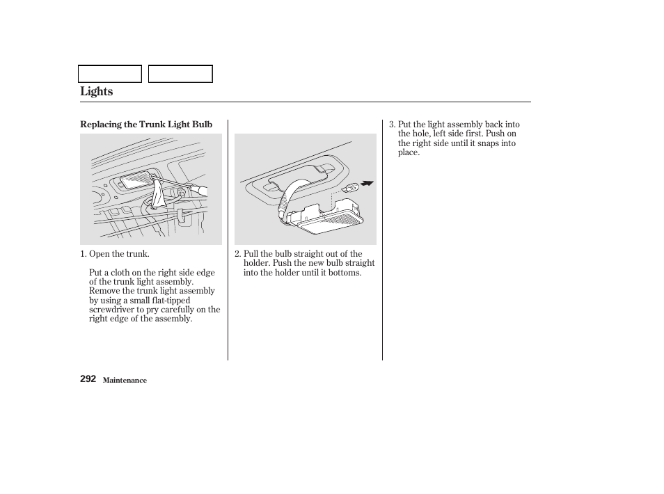 Lights | Acura 2004 TSX - Owner's Manual User Manual | Page 295 / 364