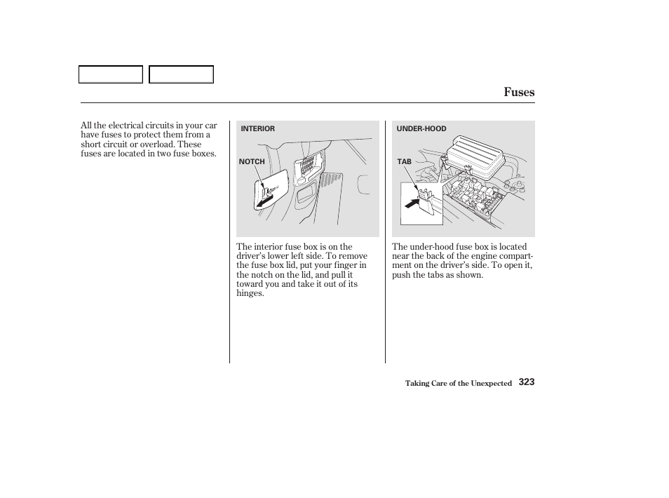 Fuses | Acura 2004 TSX - Owner's Manual User Manual | Page 326 / 364