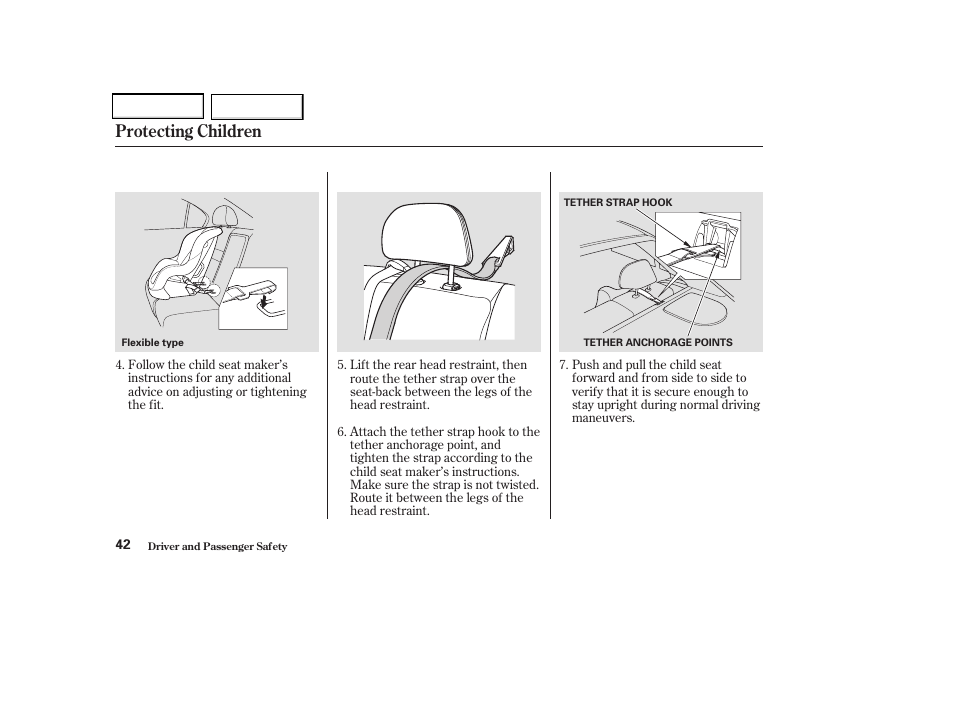 Protecting children | Acura 2004 TSX - Owner's Manual User Manual | Page 45 / 364