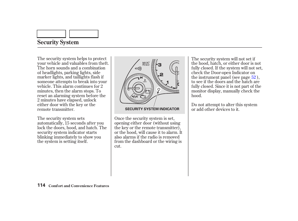 Security system | Acura 2004 RSX - Owner's Manual User Manual | Page 117 / 250